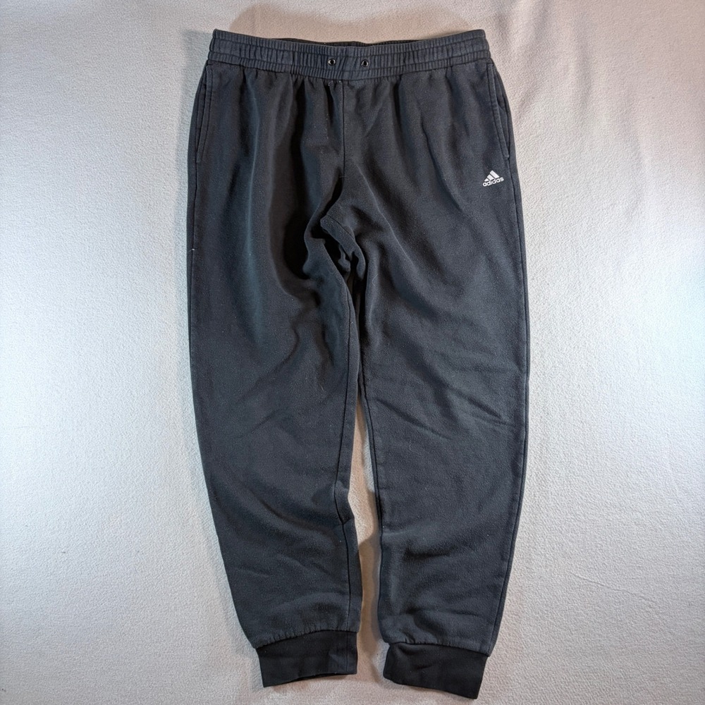 Adidas Golf Mens Fleece Jogger Pants Black Size Medium Elastic Waist